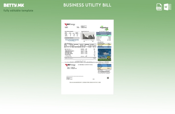 Сметка за комунални услуги во САД Невада NV Energy